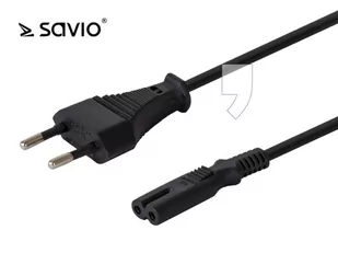 SAVIO Kabel SAVIO CL-97 (2-Pin F - Euro M; 1,2m; kolor czarny) - Kable - miniaturka - grafika 2