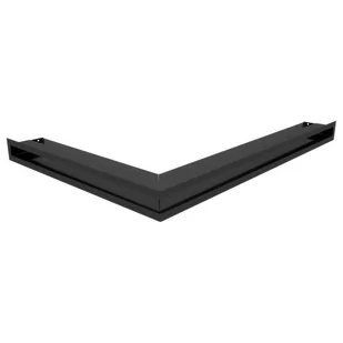 Parkanex KRATKI KRATKI wentylacyjna AIR | kominkowa narożna prawa 547 x 766 x 60 mm | Czarny | wywiewna do wentylacji kominowej | Wlot powietrza pod kątem 45 stopni LUFT/NP/60/45S/C - Kratki wentylacyjne - miniaturka - grafika 1