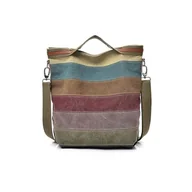 Torebki damskie - Damskie torby na ramię płócienne torebki hobo, wielokolorowa, na co dzień, listonoszka, górny uchwyt, torby crossbody, paski, jeden rozmiar, Pasek, One Size - miniaturka - grafika 1