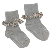 Skarpetki dla dzieci - GoBabyGo skarpetki antypoślizgowe dla dziewczynki LIBERTY BAMBOO Grey Melange Katie and Millie Orange 2 lata - miniaturka - grafika 1