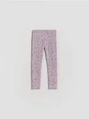 Spodnie i spodenki dla dziewczynek - Reserved - Wzorzyste legginsy - lawendowy - miniaturka - grafika 1