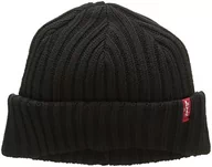 Czapki damskie - Levi'S Uniseks Ribbed Beanie Czapka Zimowa, Czarny - miniaturka - grafika 1