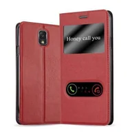Etui i futerały do telefonów - Etui ochronne Cadorabo do Samsung Galaxy NOTE 3 w kolorze czerwonym etui na telefon komórkowy pokrowiec na książkę - miniaturka - grafika 1