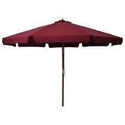 Parasole ogrodowe - vidaXL Parasol ogrodowy na drewnianym słupku 330 cm burgundowy 47216 - miniaturka - grafika 1