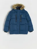 Kurtki i płaszcze dla chłopców - Reserved - Pikowana kurtka z ociepleniem - granatowy - miniaturka - grafika 1