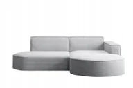 Narożniki - Sofa w kształcie L Modena narożnik tkanina Poso jasnoszary prawy - miniaturka - grafika 1