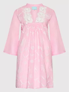 Sukienki - Sukienka letnia Elena IC22 004 Różowy Regular Fit - Iconique - grafika 1