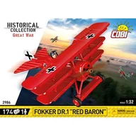 Klocki - Cobi KLOCKI HC GREAT WAR 2986 SAMOLOT FOKKER DR.I RED BARON 174 KL 2986 - miniaturka - grafika 1