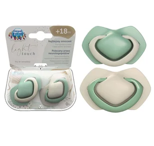 CANPOL BABIES SMOCZEK SILIKONOWY SYMETRYCZNY PURE COLOR 18m 2 szt - Smoczki uspokajające - miniaturka - grafika 1