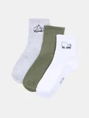 Skarpetki dla dzieci - Sinsay - Prążkowane skarpetki 3 pack - wielobarwny - miniaturka - grafika 1