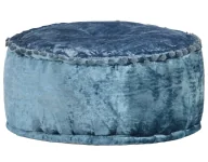 Pufy i podnóżki - Pufa niebieska tapicerowana glamour R3-P66 - miniaturka - grafika 1