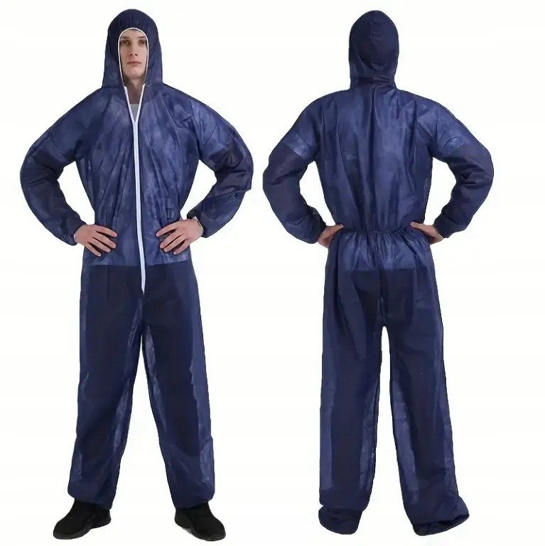 KOMBINEZON JEDNORAZOWY MALARSKI OCHRONNY Z POLIPROPYLENU GRANATOWY MARKOWY