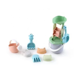 WOOPIE GREEN Zestaw do Piasku w Wiaderku z Kołowrotkiem 9 el. BIODEGRADOWALNY ORGANICZNY MATERIAŁ - Zabawki do piasku - miniaturka - grafika 1