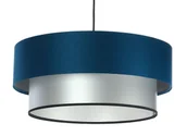 Lampy stojące - Srebrno-granatowa lampa wisząca z abażurem - 6X S416 R6-P04 - miniaturka - grafika 1