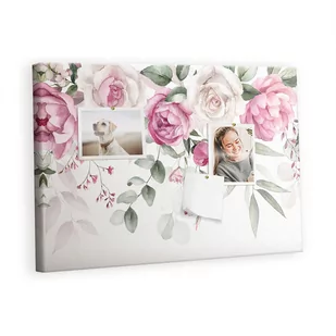Kolorowy Organizer - Tablica Korkowa z Pinezkami - Akwarelowe róże 60x40 cm - Tablice i flipcharty - miniaturka - grafika 1