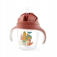 Kubki dla dzieci - BabyOno Kubek niekapek z obciążoną słomką 240ml Lisek 1464/01, 6m+ - miniaturka - grafika 1