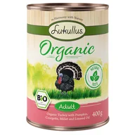 Mokra karma dla psów - Lukullus Organic Adult, indyk z cukinią (bez glutenu) - 6 x 400 g - miniaturka - grafika 1