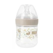 Butelki dla niemowląt - Nuk Butelka For Nature z silikonowym smoczkiem rozm. S, 0-6 mies., z kontrolą temperatury 150 ml - miniaturka - grafika 1