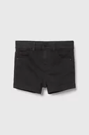 Spodnie i spodenki dla dziewczynek - Guess szorty jeansowe dziecięce kolor czarny gładkie regulowana talia - miniaturka - grafika 1