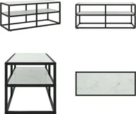 Szafki RTV - vidaXL Szafka pod TV czarna z hartowanego szkła o marmurowym wyglądzie 100x40x40 cm - Szafka pod TV - Szafki pod TV - Szafka pod TV - Stolik pod TV - miniaturka - grafika 1