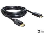 Kable komputerowe i do monitorów - DeLOCK KABEL DISPLAYPORT(M) V1.1->HDMI(M) 2M CZARNY GOLD - miniaturka - grafika 1