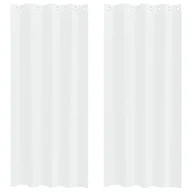 Zasłony - vidaXL Zasłony z zasłonami 2 pcs Biały 140 x 245 cm Poliester - miniaturka - grafika 1