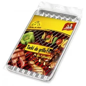 Pozostałe akcesoria kuchenne - Jan Niezbędny Sarantis Tacki do grilla duże 2szt+sztućce 8571016009 - miniaturka - grafika 1