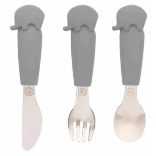 Eco Rascals Zestaw Sztućców Słonik Silver - Sztućce dla dzieci - miniaturka - grafika 1