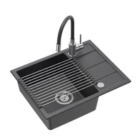 Zlewozmywaki - Zlewozmywak kuchenny granitowy Bonus 56 cm Quadron - miniaturka - grafika 1