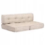 Poduszki ogrodowe - vidaXL Sofa z poduszek na paletę, tkanina, beżowy patchwork - miniaturka - grafika 1