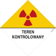 Systemy ekspozycyjne i znaki informacyjne - KA007 ZNAK OSTRZEGAWCZY DO OZNAKOWANIA TERENU KONTROLOWANEGO, PN - PŁYTA PCV 1MM; (230X230MM) - miniaturka - grafika 1