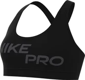 Biustonosze - Nike Damski biustonosz sportowy Pro Dri-Fit Swsh Light Support Grx Bra, czarny/biały, FN2749-010, XS - miniaturka - grafika 1