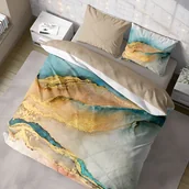 Pościel - Pościel z bawełny satynowej, Minerals 009, złoty piasek i ocean, 160x200 cm, 3-częściowa - miniaturka - grafika 1