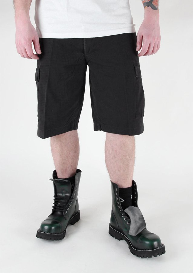 spodnie bojówki krótkie US BERMUDA RIP-STOP COTTON PREWASH SCHWARZ-S