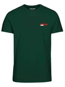Koszulki męskie - Jack & Jones Koszulka w kolorze zielonym - miniaturka - grafika 1