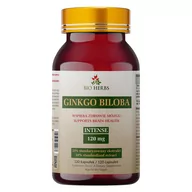 Witaminy i minerały - Bio Herbs, Ginkgo Biloba Intense 120mg, Milorząb Japoński Wspiera Zdrowie Mózgu, 120 Kaps. - miniaturka - grafika 1