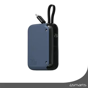 4smarts Powerbank Pocket 10000mAh 30W z wbudowanym kablem USB-C 15cm space blue 540698 - Powerbanki - miniaturka - grafika 2