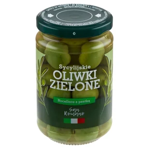 San Romano Sycylijskie oliwki zielone Nocellara z pestką 300 g - Warzywa w marynacie - miniaturka - grafika 1