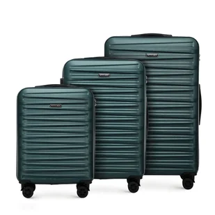 Zestaw walizek z ABS-u w poziome tłoczenie zielony - Walizki Zestaw walizek z ABS-u w poziome tłoczenie zielony - Walizki - miniaturka - grafika 1