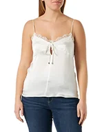 Koszulki i topy damskie - PINKO Damski top satynowy stretch podkoszulek, Z05_biały-śnieżnobiały, 46, Z05_biały-śnieżnobiały, 46 - miniaturka - grafika 1