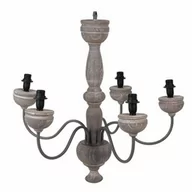 Lampy sufitowe - Żyrandol Prowansalski Drewniany Clayre & Eef - miniaturka - grafika 1