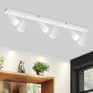 Lampy sufitowe - ZMH LED lampa sufitowa 6 płomieniowa biała vintage regulowana GU10 obrotowa jadalnia reflektor sufitowy do ściany spot przemysłowy bez żarówek - miniaturka - grafika 1