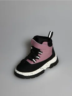 Reserved - Ocieplane śniegowce z wiązaniem - czarny - Buciki dla niemowląt - miniaturka - grafika 1