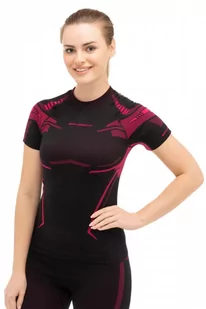 Koszulka termoaktywna damska Brubeck Dry SS13690 czarny/fuksja - Koszulki sportowe damskie - miniaturka - grafika 1