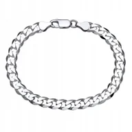 Bransolety męskie - Bransoletka Męska Srebrna Pancerka Srebro 925 Diamentowana 6Mm Pełna - miniaturka - grafika 1