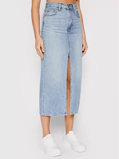 Spódnice - Levi's Spódnica jeansowa Slit Front Denim 39450-0005 Niebieski Regular Fit - grafika 1