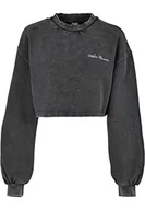 Bluzy damskie - Urban Classics Damska bluza z okrągłym dekoltem, krótka, z haftem, czarny, 3XL - miniaturka - grafika 1