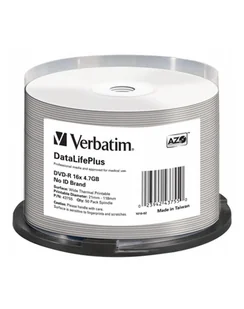 VERBATIM DVD-R50-Pack/Spindle/16X/4.7GB/DataLife Plus Wide Thermal dofessional No ID Brand - Nośniki danych - miniaturka - grafika 1