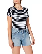 Spodenki damskie - Pepe Jeans Damskie szorty dżinsowe Thrasher Scribble, niebieski, 34W Regularny - miniaturka - grafika 1