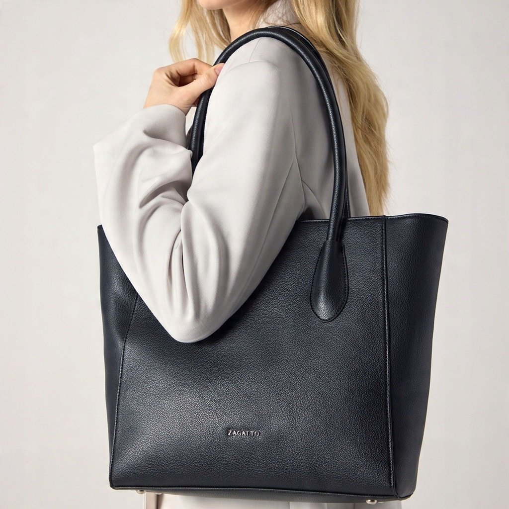 Shopperka torebka damska skórzana ekoskóra duża A4 do szkoły pracy ZAGATTO ZG977